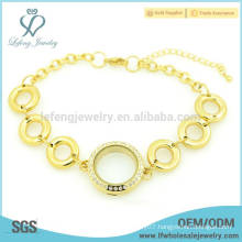 Hot sale crystal locket bracelet chains,gold magnet bracelets for women